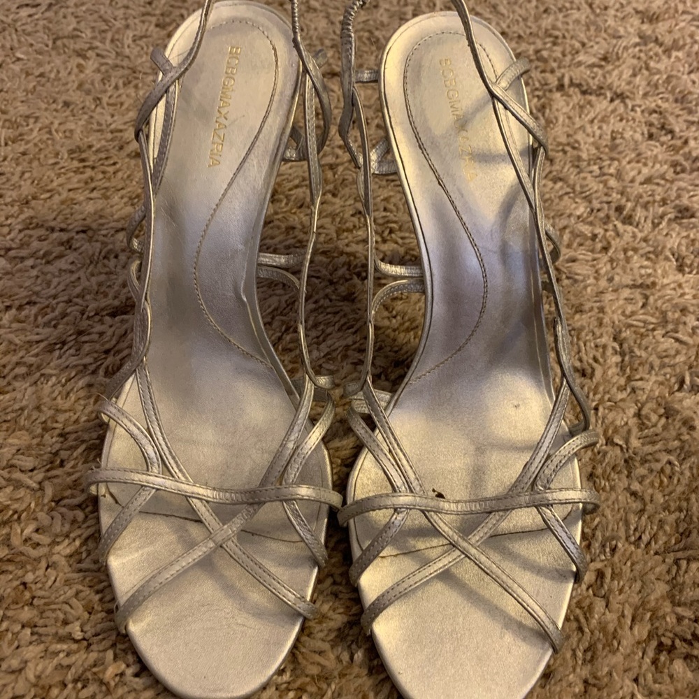 BCBG Silver heels.